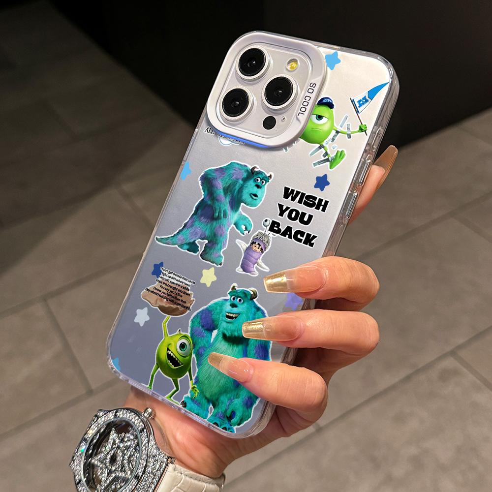 Cartoon Monsters Universitys Phone Case for iPhone 17 Air 16 16e 15 14 Plus 13 12 11 Pro Max X Xs XR 8 Colorful Silver Cover