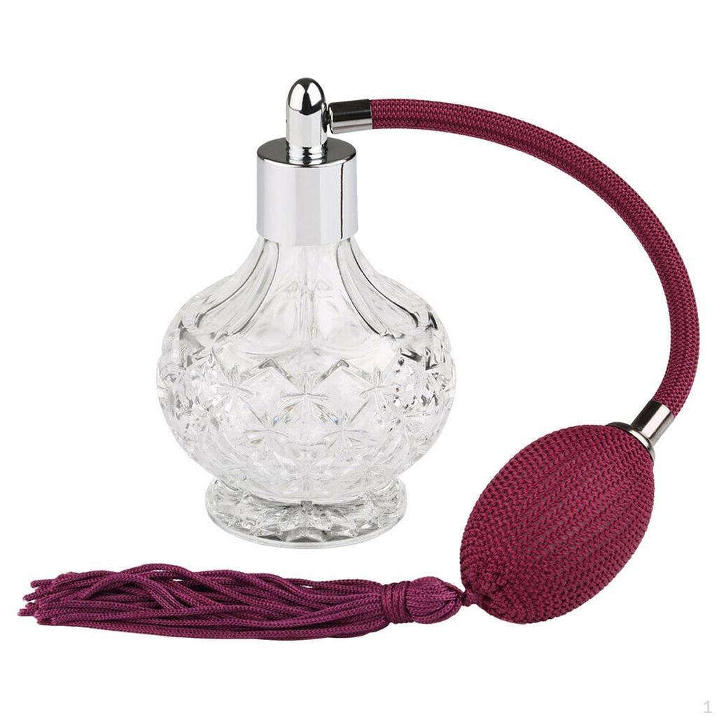 Flacon de parfum en cristal transparent 80 ml avec pompe élégante en verre recharge style vintage