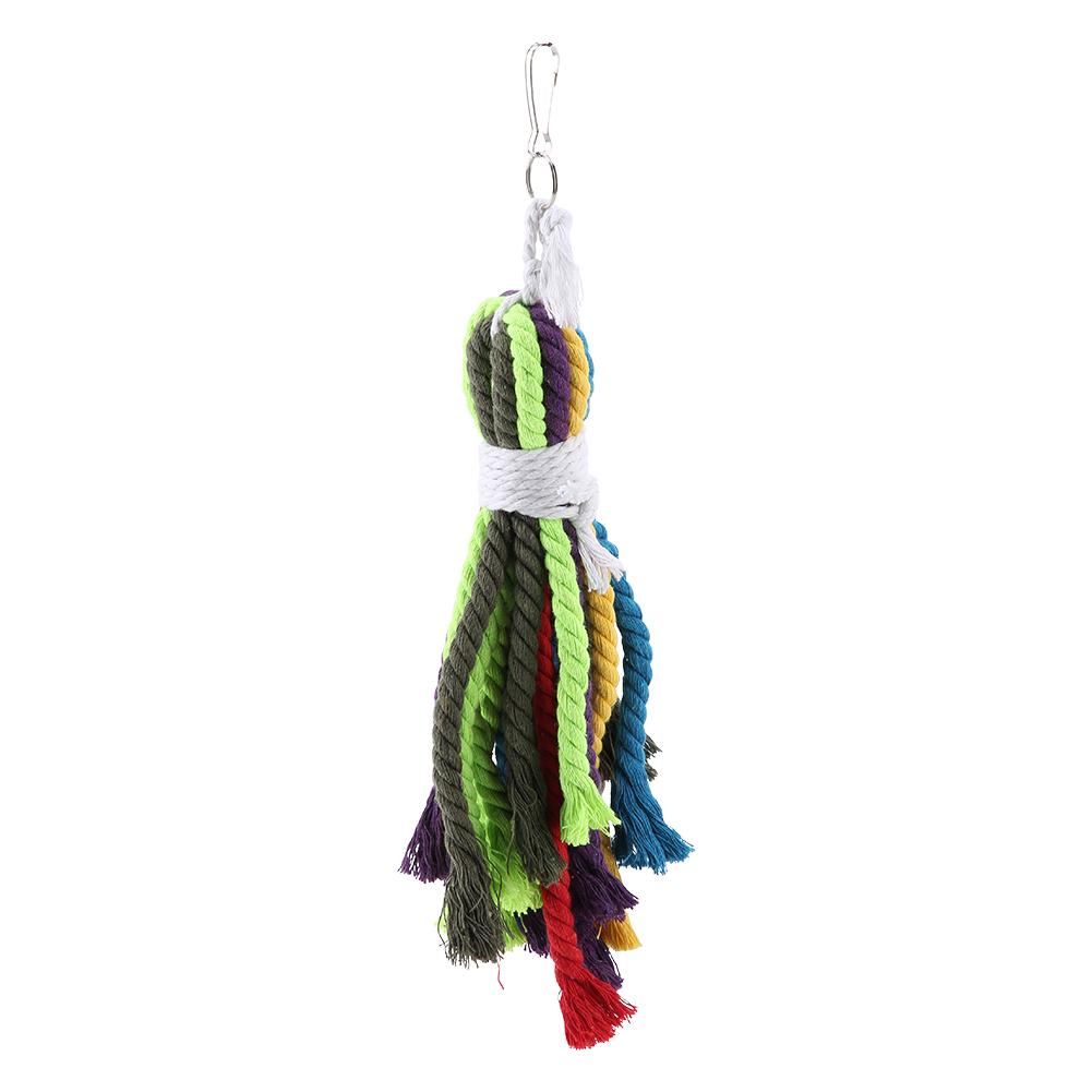 Pets Bird Multi Color Cotton Rope Toy Parrots Cage Chewing Toy Fits Small to Medium sized Birds