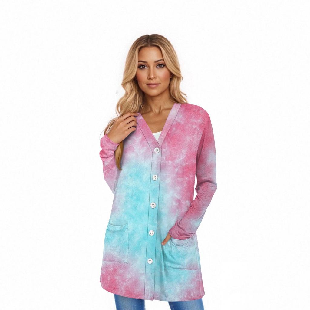 Women's Long Sleeve Cardigan Casual Jacket With Pockets Top