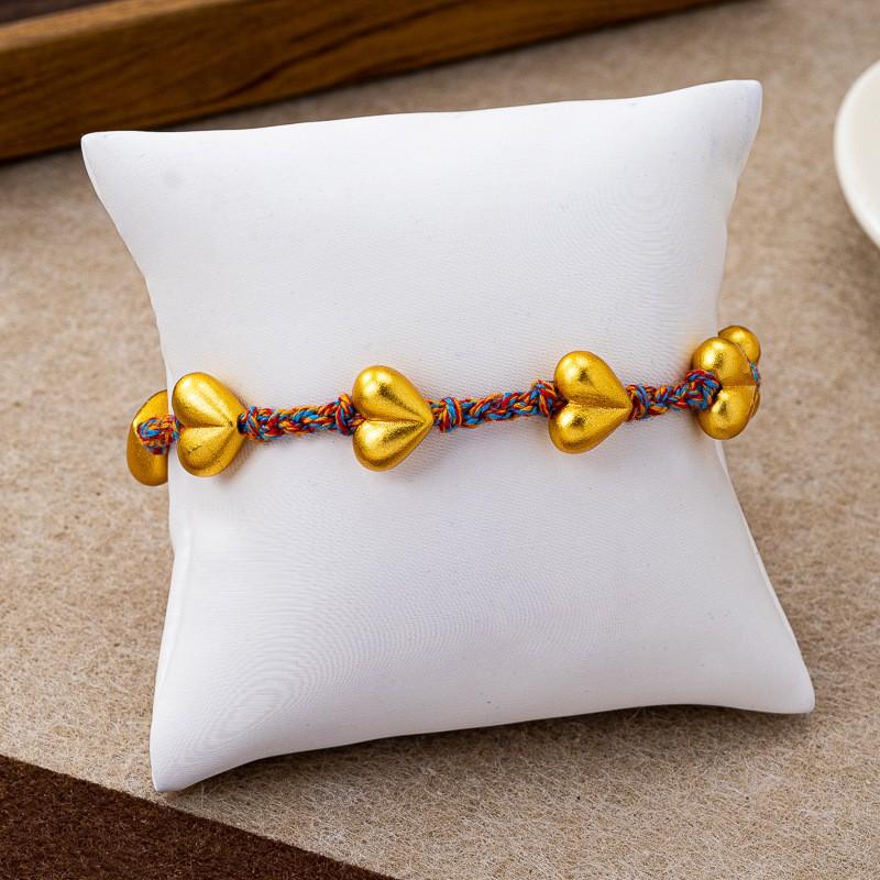 Handwoven Colorful Love Heart Bracelet Women Men Trendy New Chinese Style Cord Charm Jewelry 2025 Winter