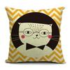 Cute Cartoon Cat Cushion Cover Cat Cotton Linen Pillow Case Sofa Decorative Pillowcase Home Accessories Animal Pillow Cover