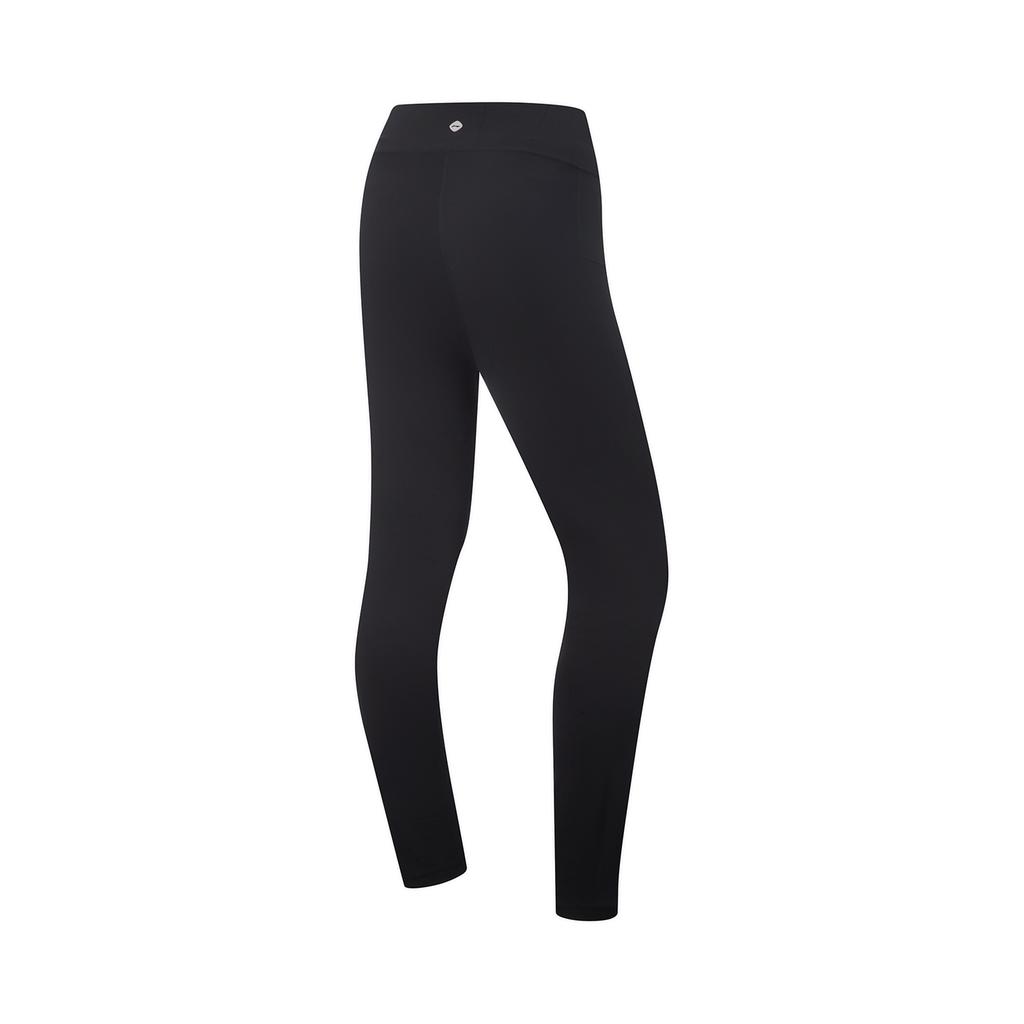 Li-Ning Simple Versatile Solid Color Straight Leg Fitness Mid Waist Sports Pants Women Bottoms Black AULV048-3