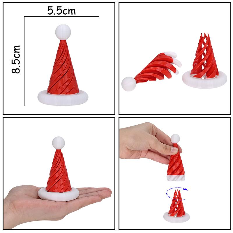 New Impossible Pyramid Passthrough 3D Printed Fidget Toy Christmas Hat Christmas Tree Fidget Toys