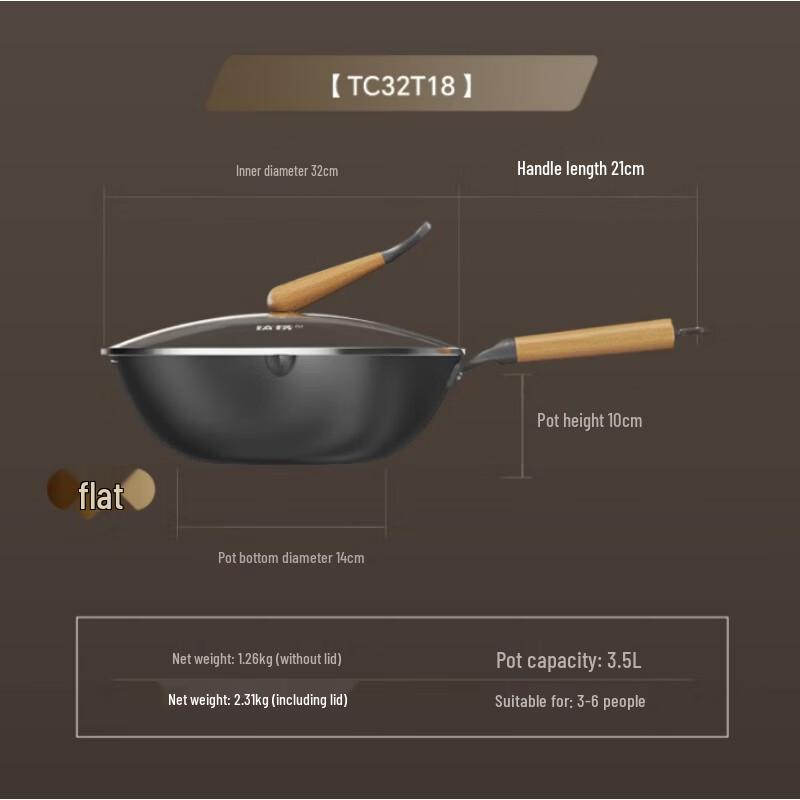 

Sanhe 32cm Nitrided Titanium Iron Wok