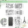 France Theme Carbon Steel Cutting Dies Stencils for DIY Scrapbooking Photo Album Decorative Embossing Paper Card Mixed Shapes
