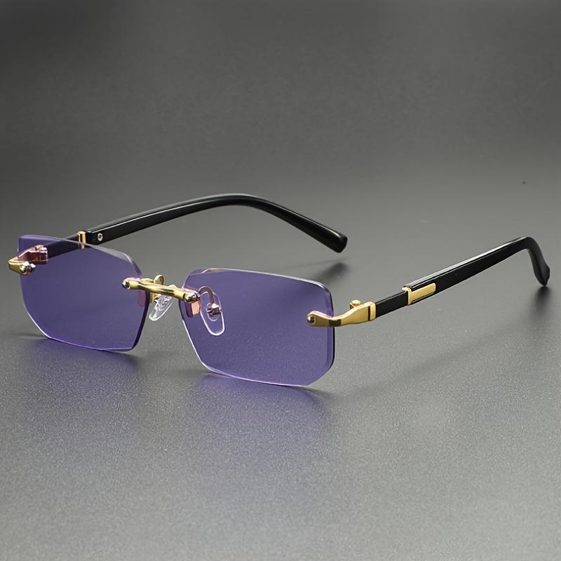 Fashionable Retro Square Unisex Frameless Sunglasses UV Protection Street Style Versatile Slimming Design for Men And Women