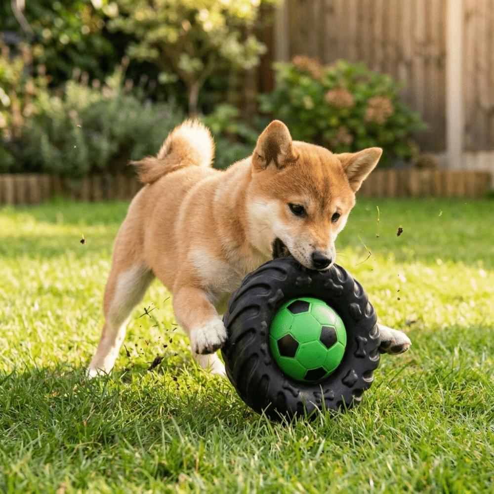 Giocattolo Interattivo Cane Elastico Suono Squeak Ruota Masticabile Cane Giocattoli Creativi per la Masticazione Gioco Indoor