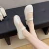Elegant single shoes women's 2025 autumn new models with skirts soft-soled beanie shoes French Mary Jane silver small leather shoes