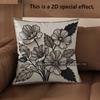 2D Floral Embroidered Pattern Decorative Pillow Covers Pattern Cushion Cover Suitable For Sofa Bedroom Car Pillow Cover