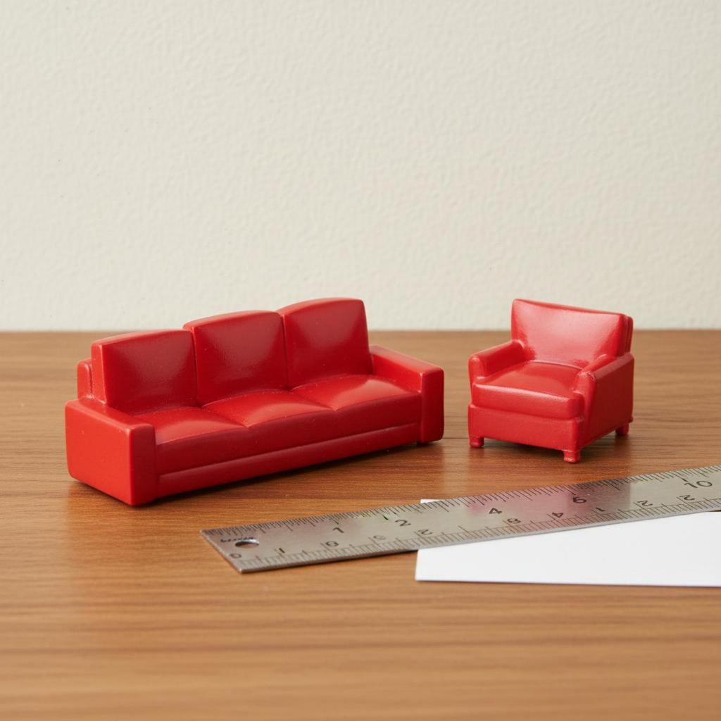 1/64 Scale Sofa Set Photography Props Exquisite Workmanship
