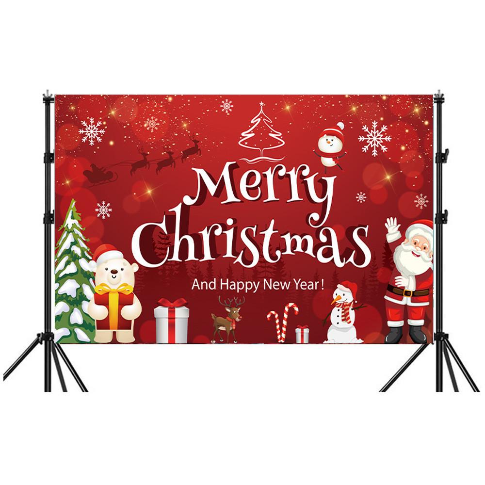 Christmas Background Banner Polyester Festival Party Decor For Holiday Event
