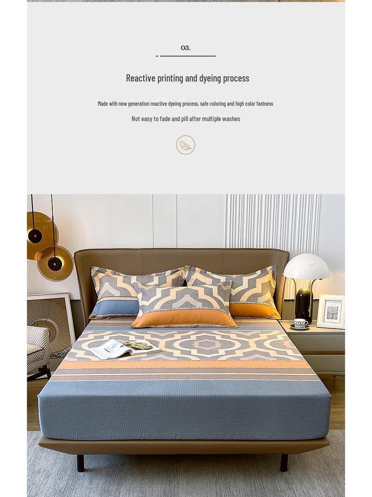 Thick Pure Cotton Flannel Fitted Bed Sheet: Non-Slip, All-Inclusive Mattress Protector