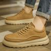 New autumn wear-resistant thick baseplate shoes high-end retro British casual leather shoes
