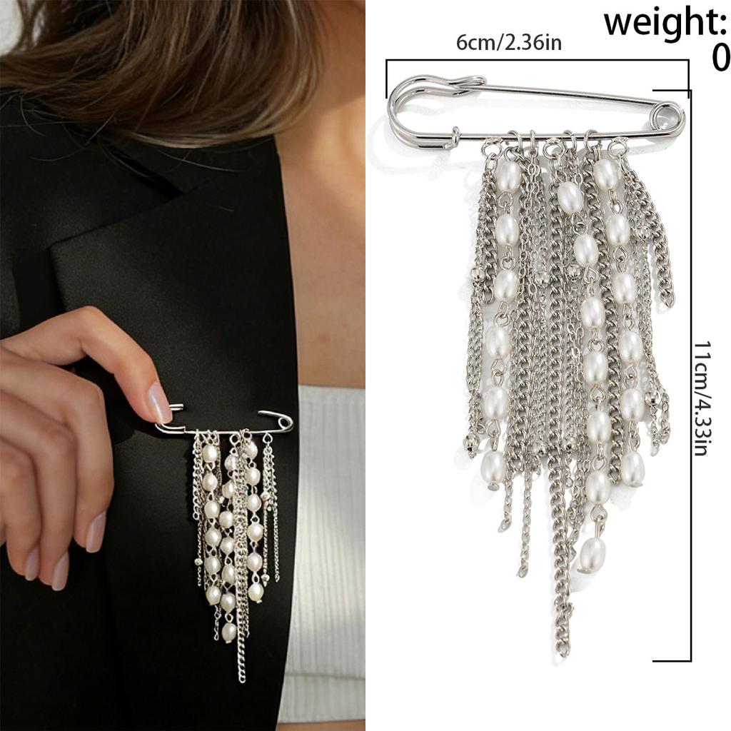 Ins Metal Chain Adjustable Short Waist Chain, Fashion Minimalist Star Tassel Lapel Pin For Women