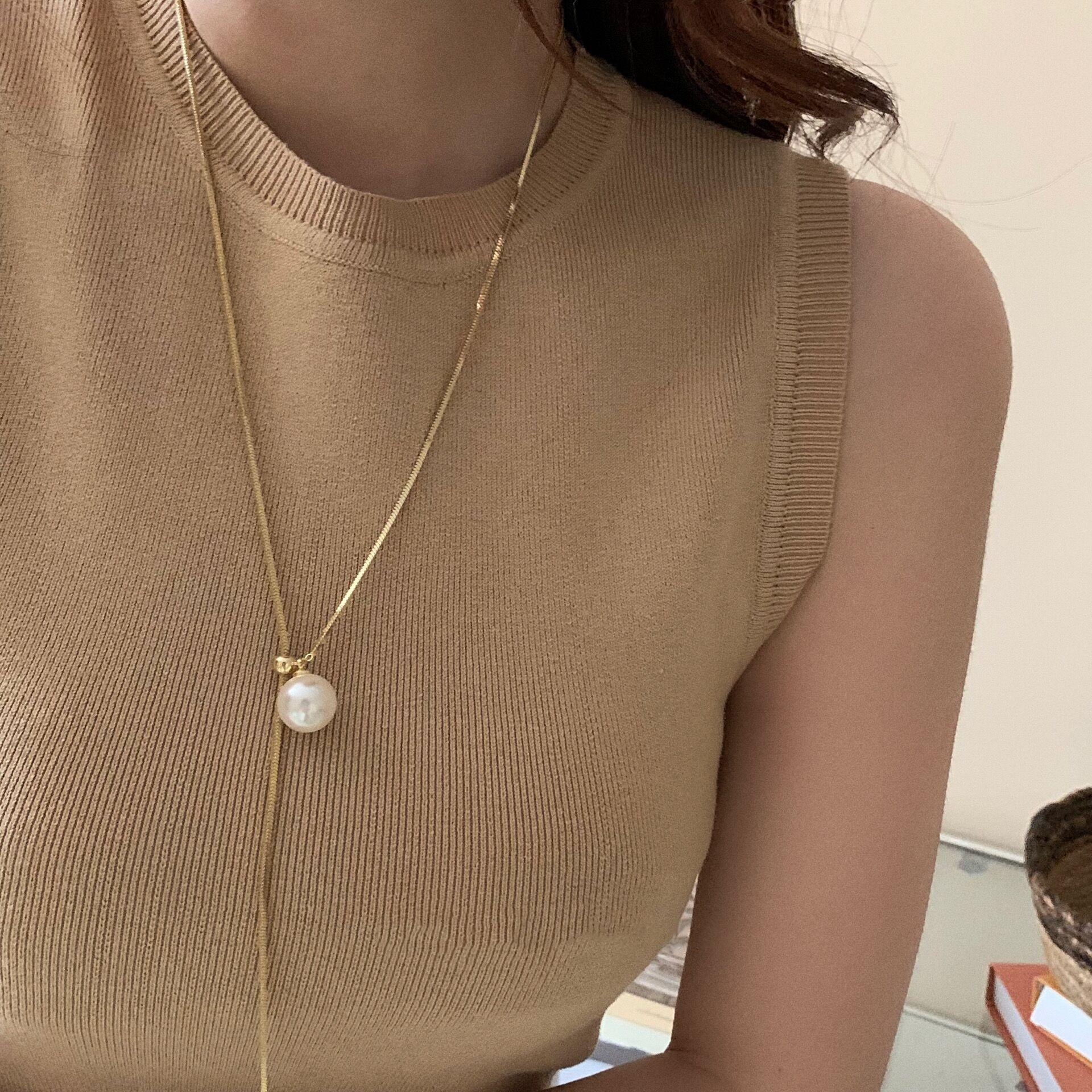 Elegant Pearl Tassel Pendant Necklace - Women s Cool Aesthetic Clavicle Chain