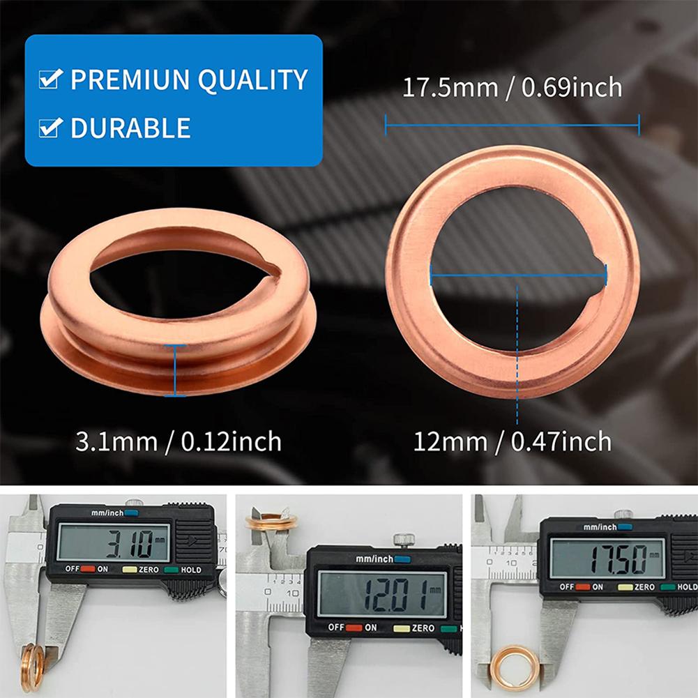 Pack of 10 Metal Crush Washers Fitment for Infiniti and For Nissan Cars