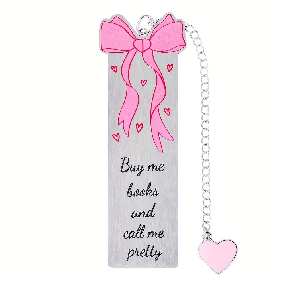 

Cute and Beautiful Bow & Butterfly Bookmark Delicate and Elegant Bookmark with Pink Heart Pendant Delicate Gift for Women