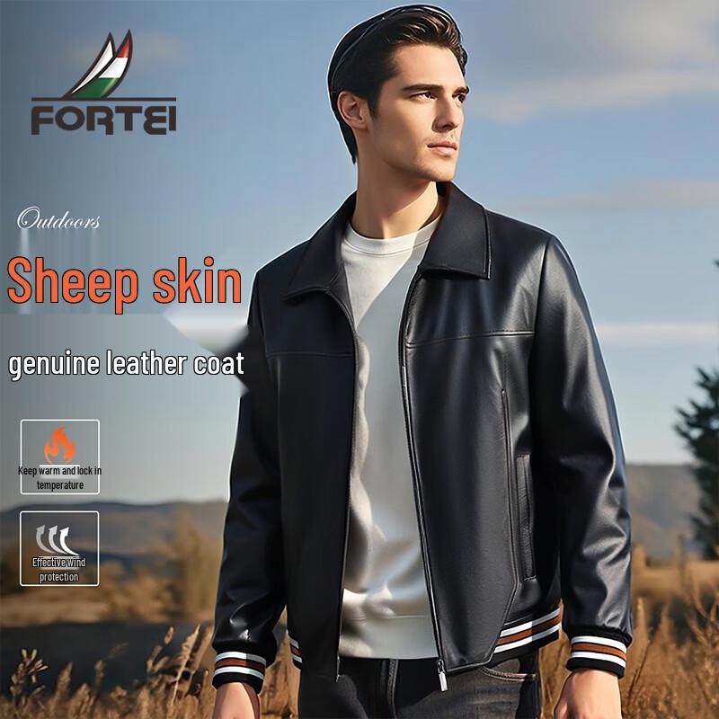 

Men s Premium Sheepskin Leather Jacket L