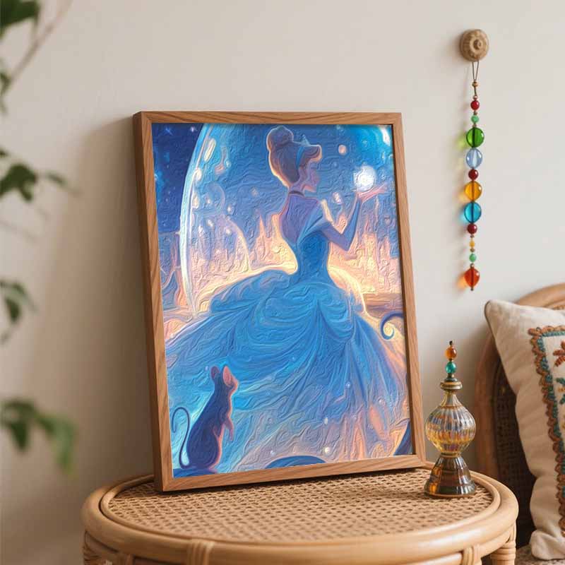 Disney Cinderella Digital Oil Painting Art Kit DIY Handmade Home Decoration Gift