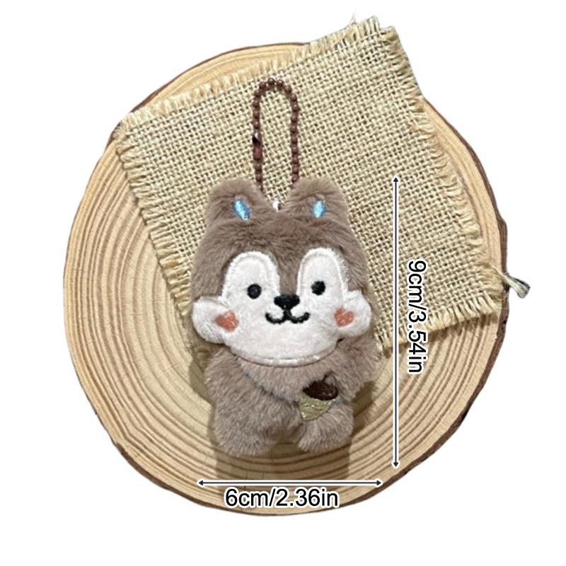 Cute Nut Squirrel Plush Toy Cartoon Stuffed Animal Doll Keychain Lovely Bag Pendant Backpack Key Holder Ornaments
