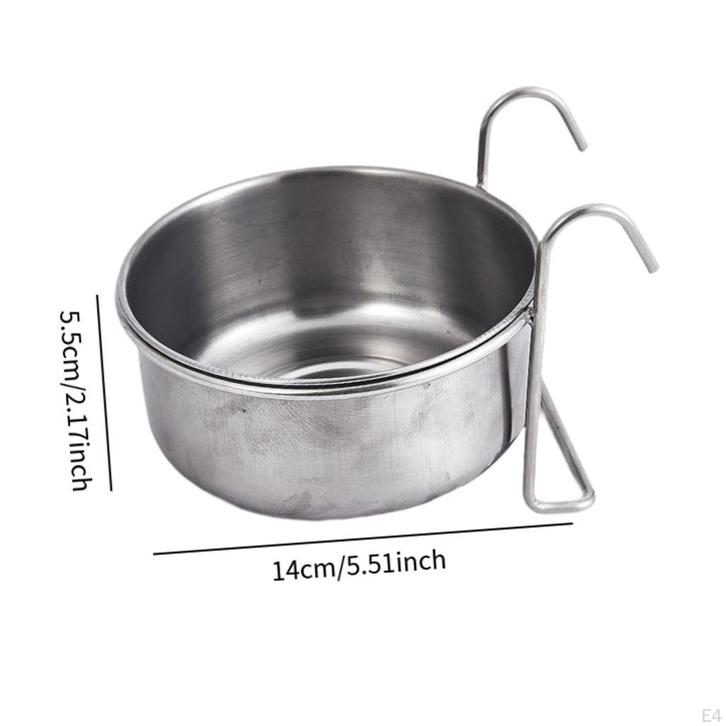 Dog Kennel Bowl Hanging Pet Feeder Cat Feeding,Water Dispenser Stainless Steel for Crate