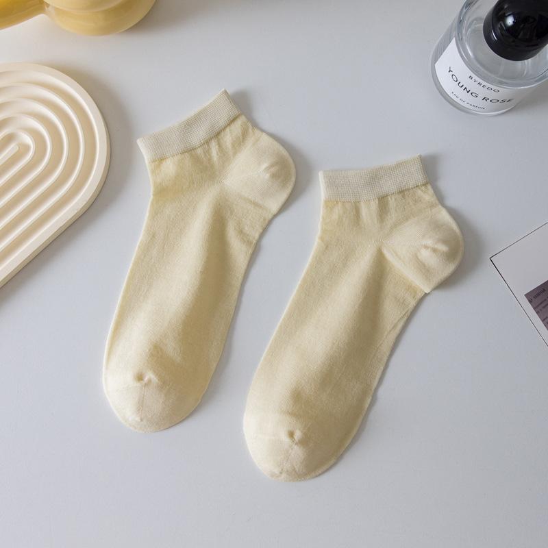 

Silk Stockings for Children, Summer Lightweight Short Socks That Wick Away Sweat, Breathable, Antibacterial and Deodorizing, Mid-calf Length Socks 1 pair жовтий