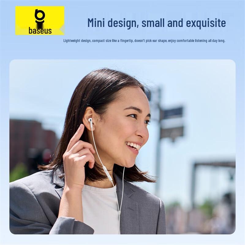 Baseus Auricolari Cablati CZ19 Half-in-Ear con Tipo-C