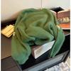 Sweater Women's Retro Jacquard Embroidery Soft Warm O-Neck Knitted Sweater Autumn Loose Forest Series Green Knitted Top