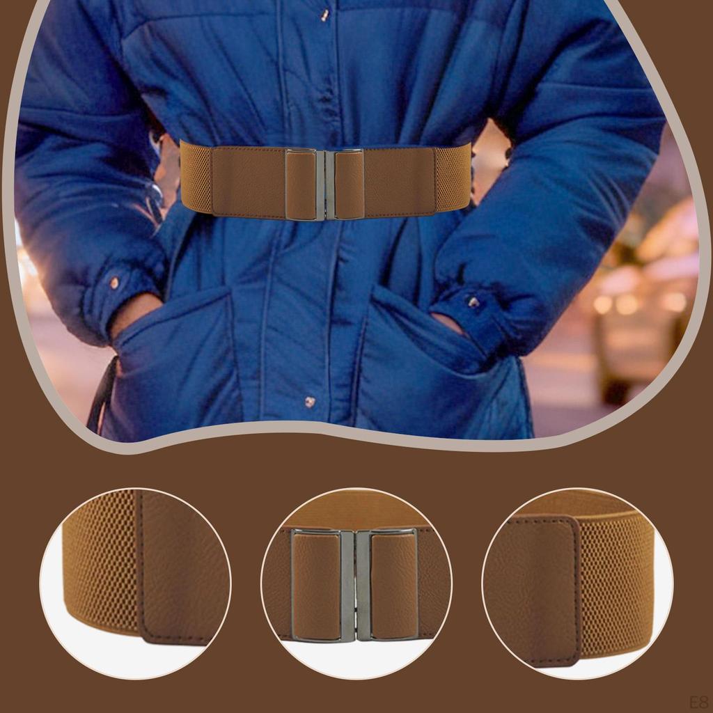 Women Wide Elastic Waist Belt Chunky for Jeans Weddings Dating Shirts Pants