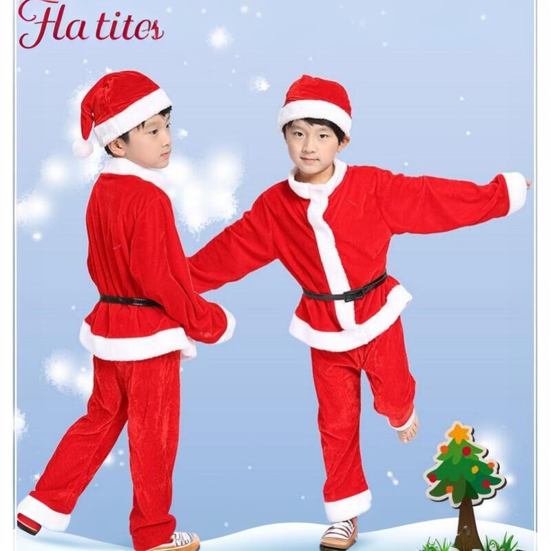 Infant Christmas Santa Outfit Soft Breathable Linen With Hat for Baby Xmas Family Gathering Photo Shoot