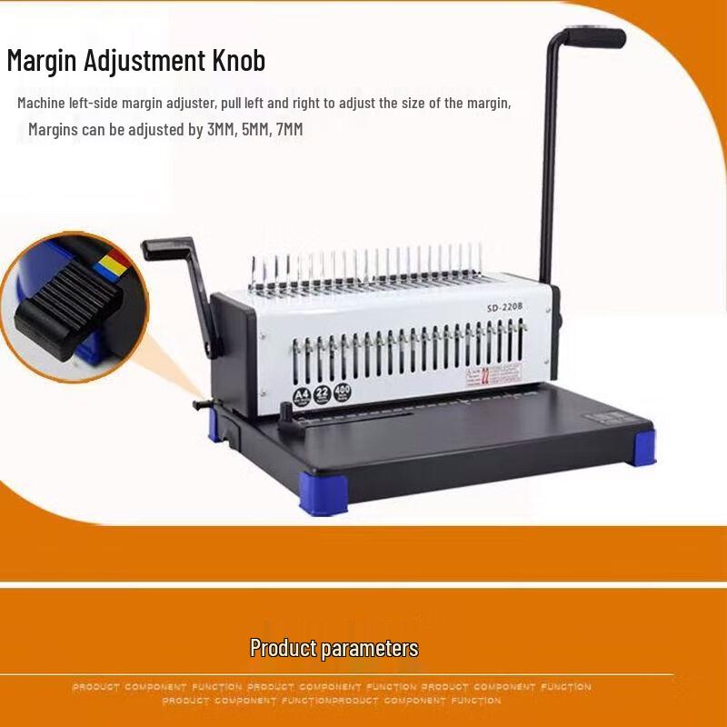Leisheng SD-220B Strip, Comb & Wire Binding Machine CN plug (adapter included)