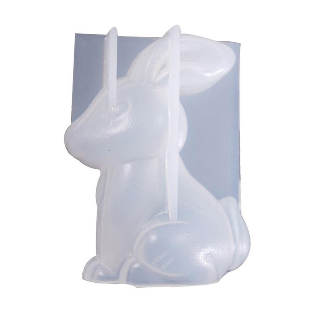 3D Rabbit Resin Mold for DIY Gypsum Ornament Craft Easter Party Decor Rabbit Shape Epoxy Resin Casting Silicone Molds