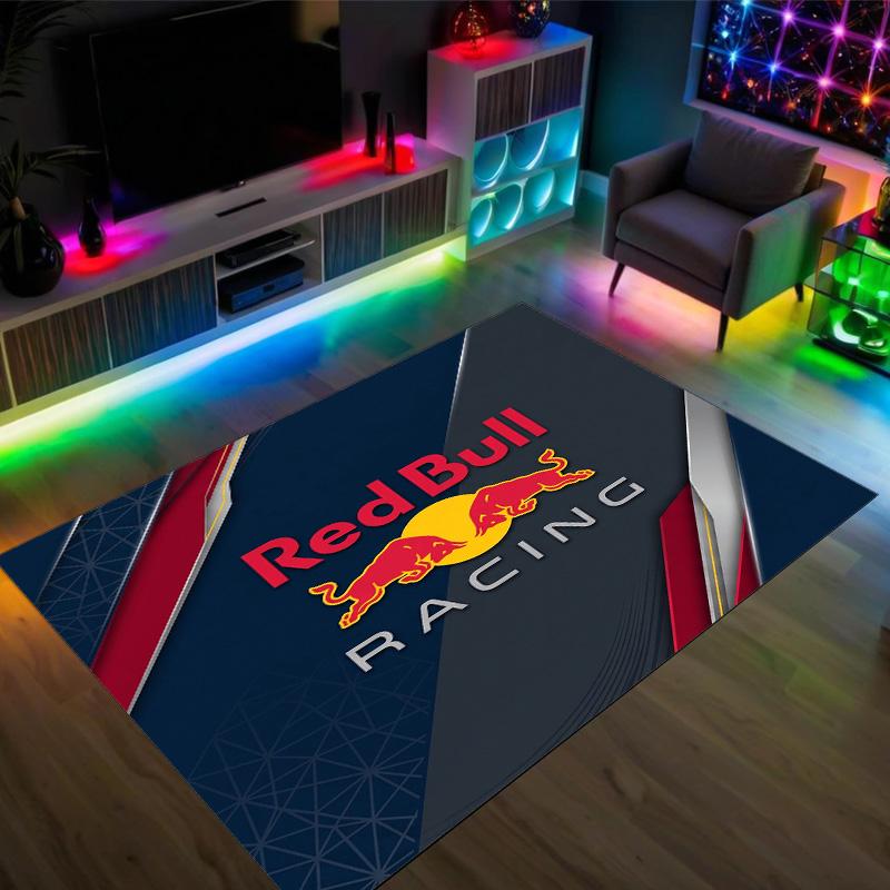 Red Bull Racing Design Crystal Velvet Carpet Cozy Non?Slip Printed Rug For Bedroom Living Room Entrance