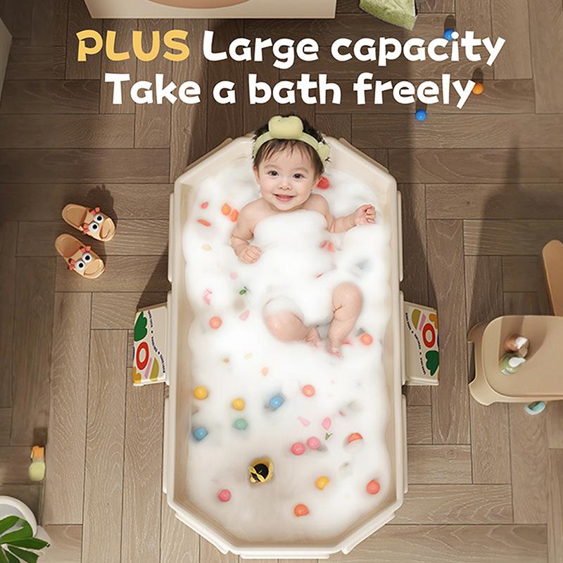 Summer Baby Bathtub Pvc Large Size Folding Bath Tub Infant Newborn Tub Portable Storage No Installation 0-5 Years Old