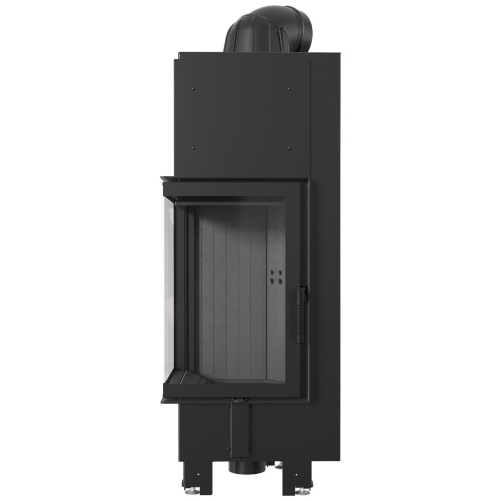 Steel fireplace KRATKI MBN left 10 kW Ø 200 black thermotec