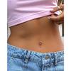 Bobisty14G Belly Button Bars for Women Surgical Steel Belly Bar CZ Butterfly Snake Clicker Navel Ring Body Piercing Jewellery