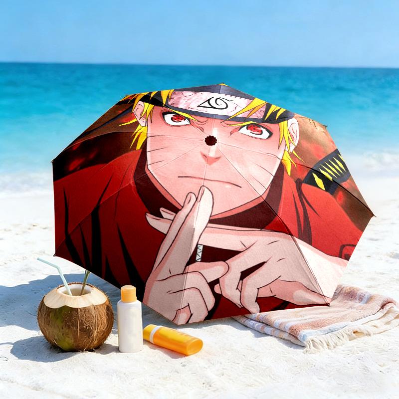 Famous Cartoon NARUTO Protagonist Uzumaki Naruto. Cartoon Umbrella, Folding, Home Essential, Iron Art, Outdoor Sunshade Umbrella, H1