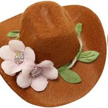 

Мини цветочная ковбойская шляпа декоративная шляпа для винной бутылки украшение для вечеринки 8 см ковбойская шляпа pink flowers