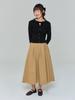 ADOREBELLE Ribbon Button Slim Knit - Black