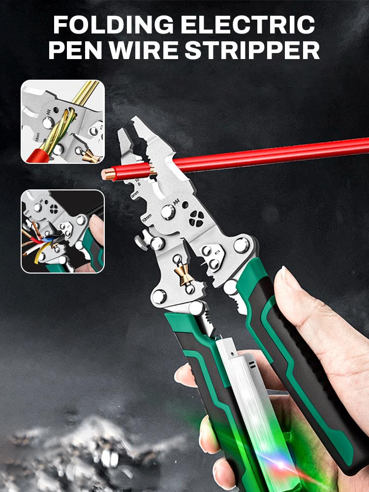 Multi-Function Electrician Pliers Hand Tool For Cutting Crimping Winding Wires Stripper Foldable Cable Cutter Stripper Plier