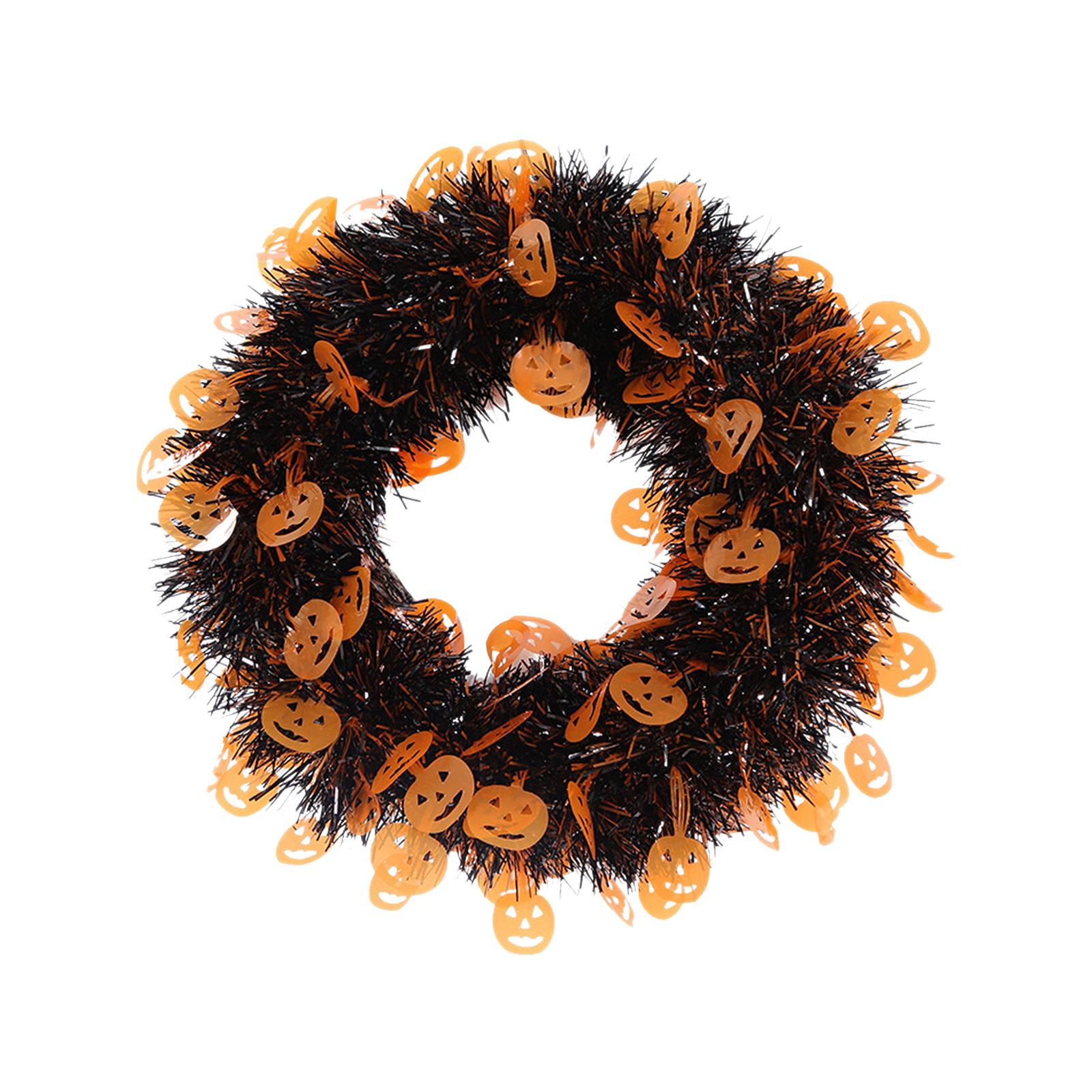 

Вінок для передніх дверей на Хеллоуїн, висить гірлянда, штучний черепний вінок для стіни, свято Хеллоуїна помаранчевий