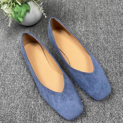 Modische flache Schuhe für Damen 2025 Frühling Herbst Uni Eckige Zehenpartie Schwarz Damenschuhe Große Größe 43-44 Kleine Größe 31-32 Damenschuhe