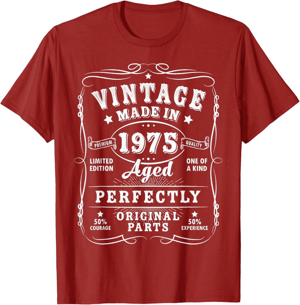 Vintage 50 Birthday Decorations Unisex 50 Year 1975 50th Birthday T-Shirt