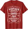 Vintage 50 Birthday Decorations Unisex 50 Year 1975 50th Birthday T-Shirt