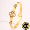 European and American high-end four-leaf clover diamond-encrusted titanium steel  women's light luxury versatile explosive  