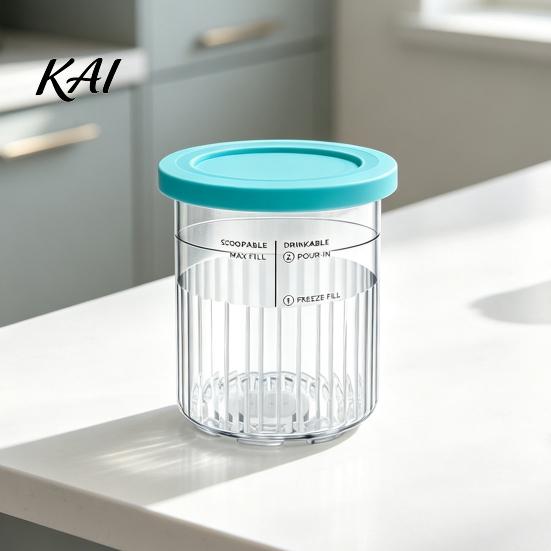 Ice Cream Pint Containers for Ninja NC500, NC500C, NC501, NC501C Series, Food Grade Replacement Cups Creami Plastic Cup with Leak-proof Lid,