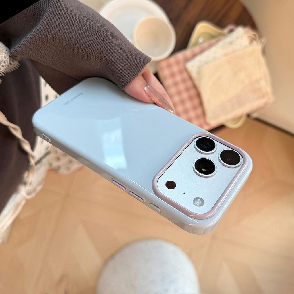 Simple color frame, suitable for Apple 17promax mobile phone case iphone16 fresh 15 anti-drop 14 soft cover 13