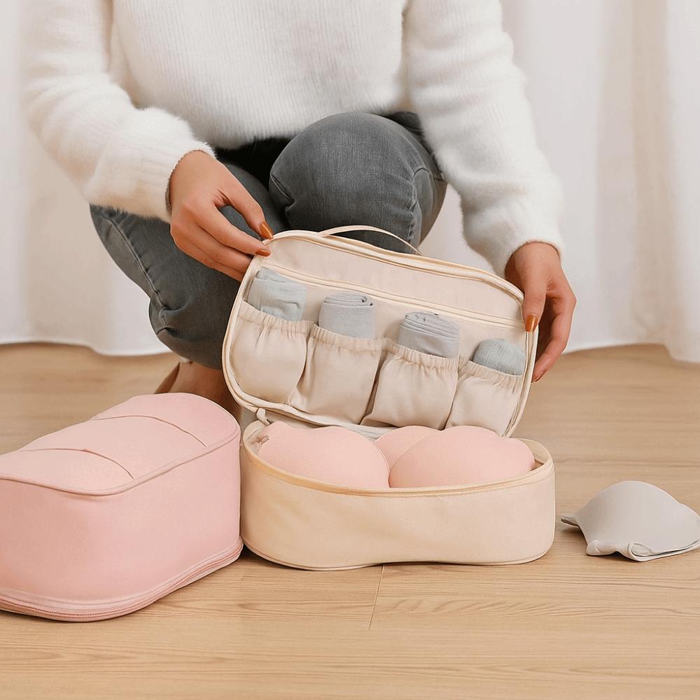 Large Capacity Bra Storage Bag Dustproof Underwear Packing Cube Portable Lingerie Organizer Women