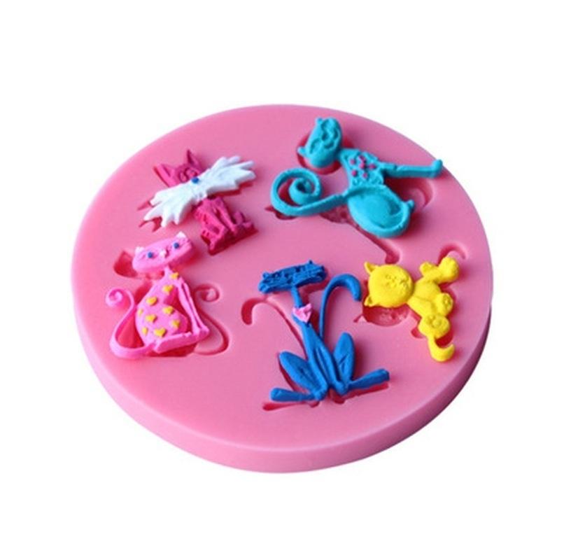 Baking Tool Chocolate Fondant Flexible Silicone Cake Decorating Cat Mould Soap Mold